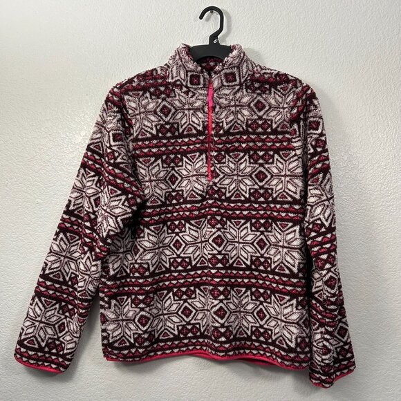 Prince & Fox Nordic 1/4 Zip Pullover Sweater Fuzzy Icelandic Fairisle - Picture 2 of 6